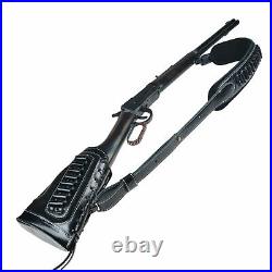 Leather Rifle Buttstock and Gun Sling Strap, Swivels For. 357.30-30 USA Local
