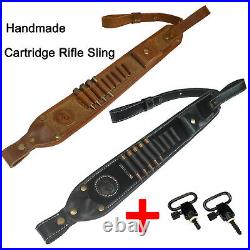 Leather Rifle Cartridges Holder Sling Adjustable Anti Slip Shooting Belt Holder