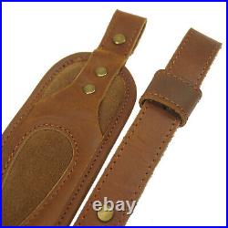 Leather Rifle Gun Two Point Sling Carry Straps with Comfortable Shoulder Pad