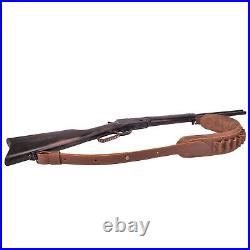 Leather Rifle Padded Sling Shotgun Strap Cartridge. 308.30-30.357 12GA. 22LR