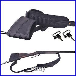 Leather Rifle Recoil Pad Stock with Gun Sling Swivels for. 357.308.22LR 16GA