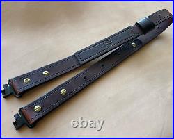 Leather Rifle Sling 1.25 W Adjustable 32-44 Hand Made USA Badger Leather