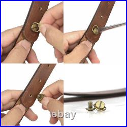 Leather Rifle Sling 410GA/308 Ammo Strap Shoot Finger Rest withSwivels USA-TOURBON