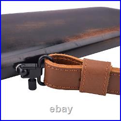 Leather Rifle Sling Ammo Shell Holder Gun Strap + Swivels for. 308 45-70 30-06