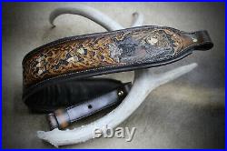 Leather Rifle Sling, Brown Bear Made by Seelye Leather Works in USA