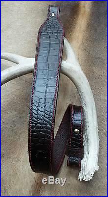 Leather Rifle Sling, Brown Leather, Handcrafted in the USA, Bison, Economy AA