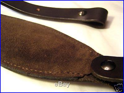Leather Rifle Sling Hand Tooled Basket Weave Pattern Made in USA