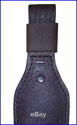Leather Rifle Sling, Padded Choice of 3 Colors, Swivels Included, Made in USA
