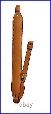Leather Rifle Sling, Padded with Thumb Strap, Made in USA