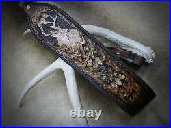 Leather Rifle Sling, Prize Buck Made by Seelye Leather Works, Hand Made in USA