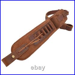 Leather Rifle Sling Shooting Gun Shoulder Strap Fit for. 308.45-70.30-06 USA