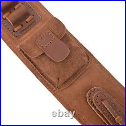 Leather Rifle Sling Shooting Gun Shoulder Strap Fit for. 308.45-70.30-06 USA