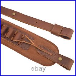 Leather Rifle Sling Shooting Gun Shoulder Strap Fit for. 308.45-70.30-06 USA