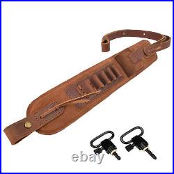 Leather Rifle Sling Shooting Gun Shoulder Strap Fit for. 308.45-70.30-06 USA