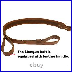 Leather Rifle Sling Shoulder Strap Hunting Soft Suede Pad Leather Shotgun Belt