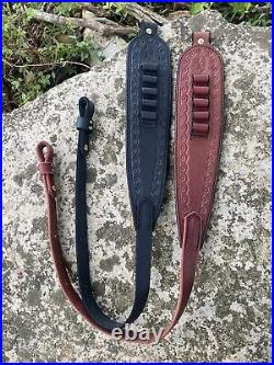 Leather Rifle Sling With Ammo Loops