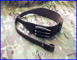 Leather Rifle Sling with holders for cartridges Sling for shotguns + ammo loops