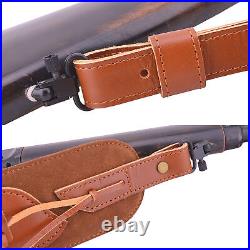 Leather Rifle and Shotgun Hunting Sling Shoulder Strap for 30/30.308.22LR 12GA