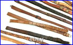 Lot Of 10 Assorted Rifle Slings, Leather