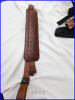 Lot of 4 Gun Holsters and leather rifle sling