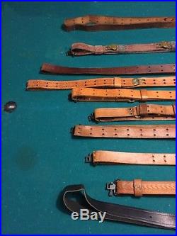 Lot of leather rifle slings. Huge Lot. Varies Conditions. Boyd, Military, Hunter