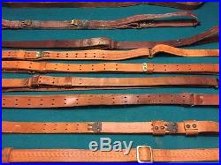 Lot of leather rifle slings. Huge Lot. Varies Conditions. Boyd, Military, Hunter