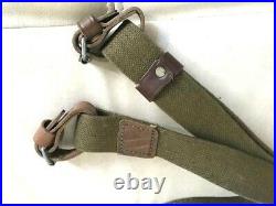 Lotx23 Original Mosin Nagant rifle carrying sling olive with leather straps