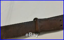 M1907 Military Leather Rifle Sling, Brass Hooks Clip Springfield 1903, Garand