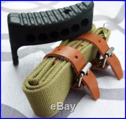 MOSIN NAGANT RUBBER BUTT PAD WithGREEN SLING BELT LEATHER M44 91/30 M38