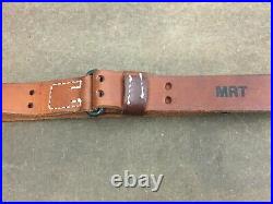 MRT Garand. 30-06 Springfield leather & brass rifle sling 48 dark leather