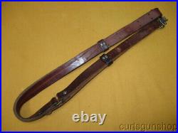 Military Style 1 Inch Leather Rifle Sling with Swivels No 2