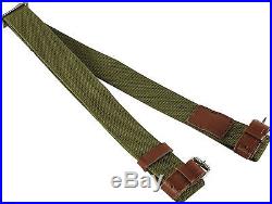 Mosin Nagant Rifle Sling 91/30 Sling Olive Drab Canvas Leather Tabs New