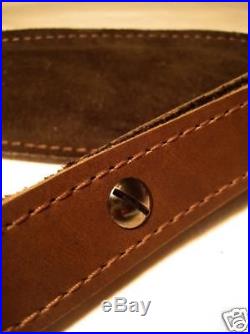 NEW Coffee Bean Leather Rifle Sling Padded Handmade in USA