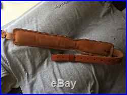 NEW Hand Crafted, Hand Tooled PADDED Leather Rifle Sling with Deer, with SWIVELS