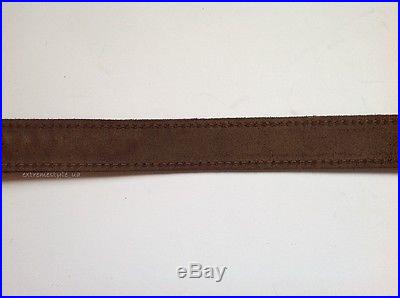 NEW LEATHER RIFLE SLING / Basketweave Hand Toold / Brown