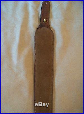 NEW PADDED COWHIDE LEATHER RIFLE SLING WITH BASKETWEAVE DESIGN -MADE IN USA