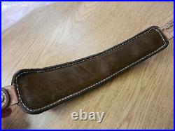 NIP Vintage Stalker Leather padded Rifle sling Glazed Steer Hide Unused Buck