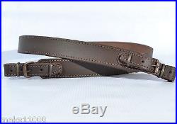 New NICE Brown LEATHER Shotgun Rifle Belt Sling Strap