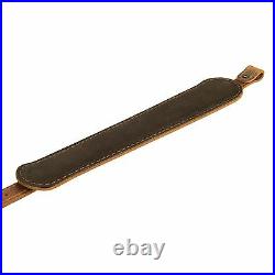 Nohma Leather Buffalo Leather Rifle Gun Sling, Crazy Horse Brown Amish Handmade