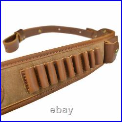 OP Leather Rifle Sling Ammo Shell Loops With Swivels For. 30-30.308.45-70