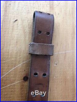 ORIGINAL WWI US M1907 LEATHER RIFLE SLING FOR 1903 RIFLE MFG. MK'd & DATED 1918