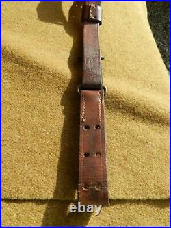 Original US WW II M1GARRAND, Leather Rifle Sling +Hardware +CLEANING ROD