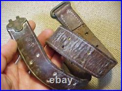 Original Wwii Us Boyt 42 Marked Leather Rifle Sling Short Section Only