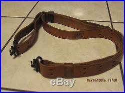Original classic 1 inch genuine leather rifle sling with quick release swivel