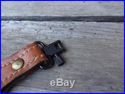 PATHFINDER VINTAGE PADDED LEATHER RIFLE SLING WITH THUMB LOOP AND SWIVELS