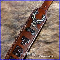 Padded Custom Leather Gun Sling Mule Deer Handmade Rifle Sling Custom Gun Sling