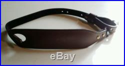 Padded Leather Rifle Sling With Thumb Hole Brown