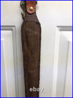 Padded leather rifle sling