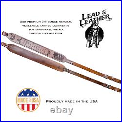 Personalized Leather Rifle Sling, Custom Gun Sling American Flag Rifle Sling