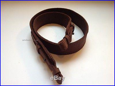 RETRO STYLE LEATHER HUNTING GUN RIFLE SLING / BROWN COLOR